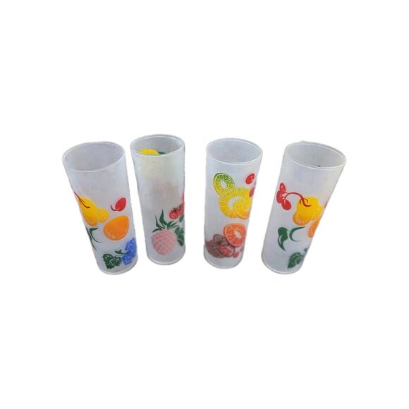 Vintage Federal Frosted Tom Collins Zombie Fruit Glass MCM 6 3/4 " - Picture 2 of 7